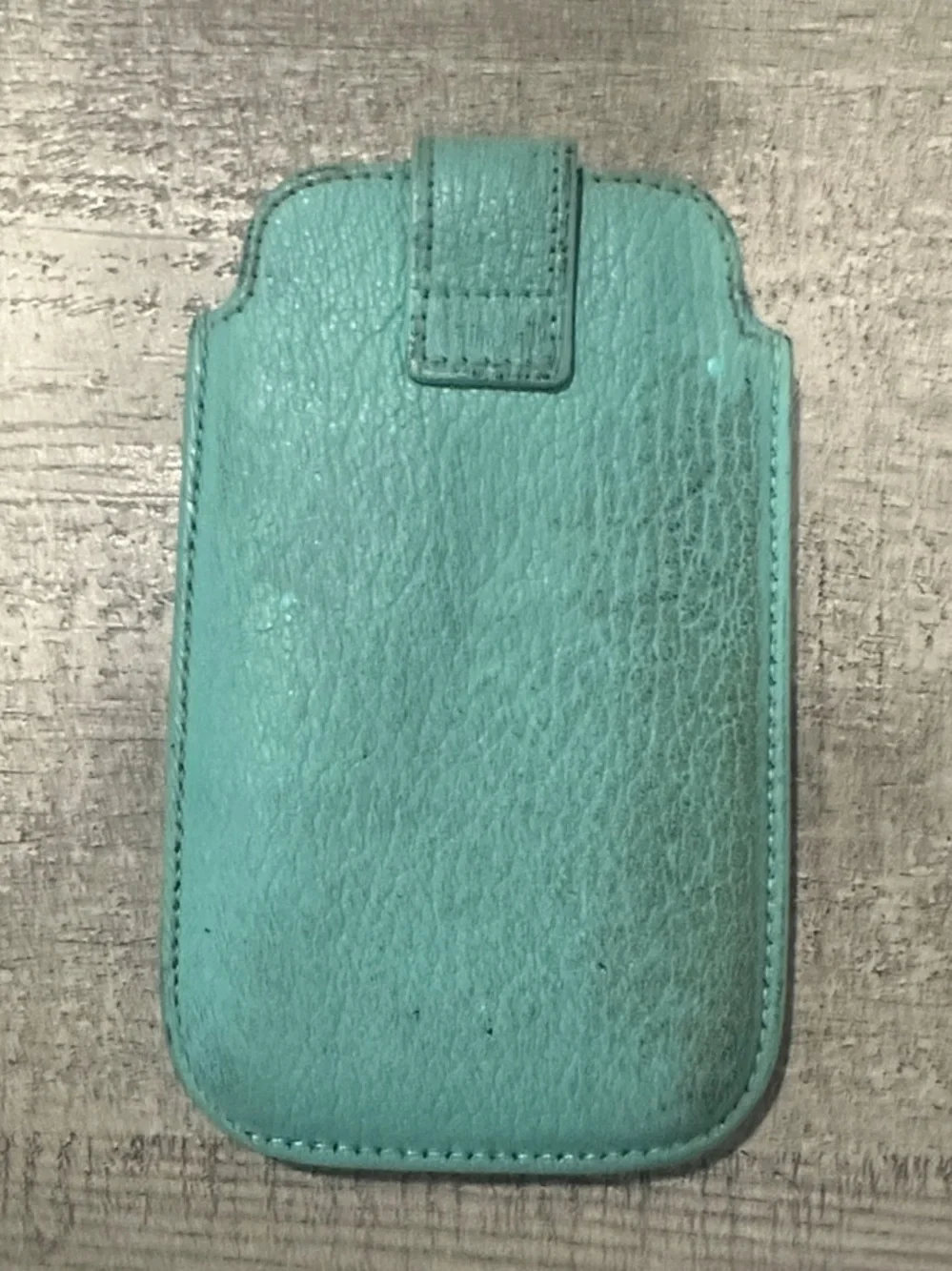 Tiffany & Co. Turquoise Leather Phone/Card Sleeve with Magnetic Strap